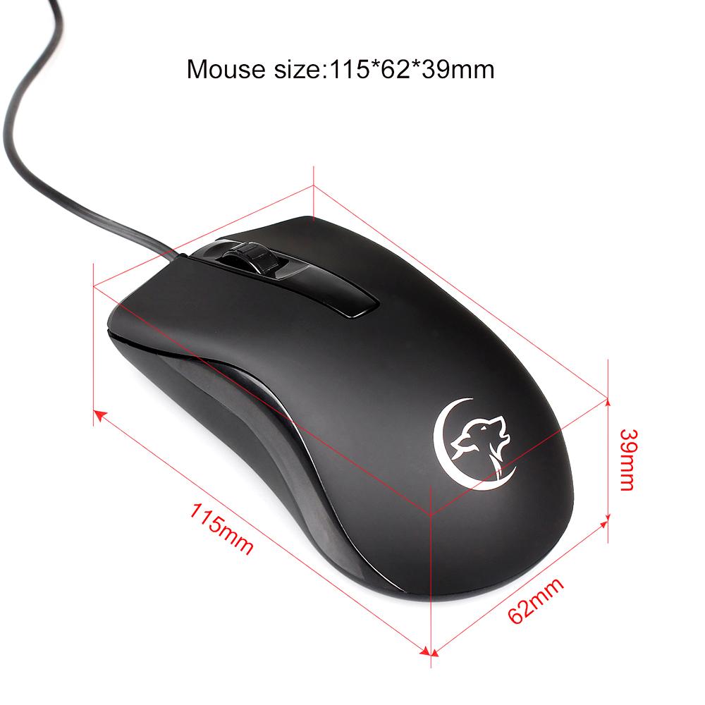 YWYT G831 Wired Optical Mouse 2400 DPI 3 Button Ergonomic Design Office Gaming Mouse