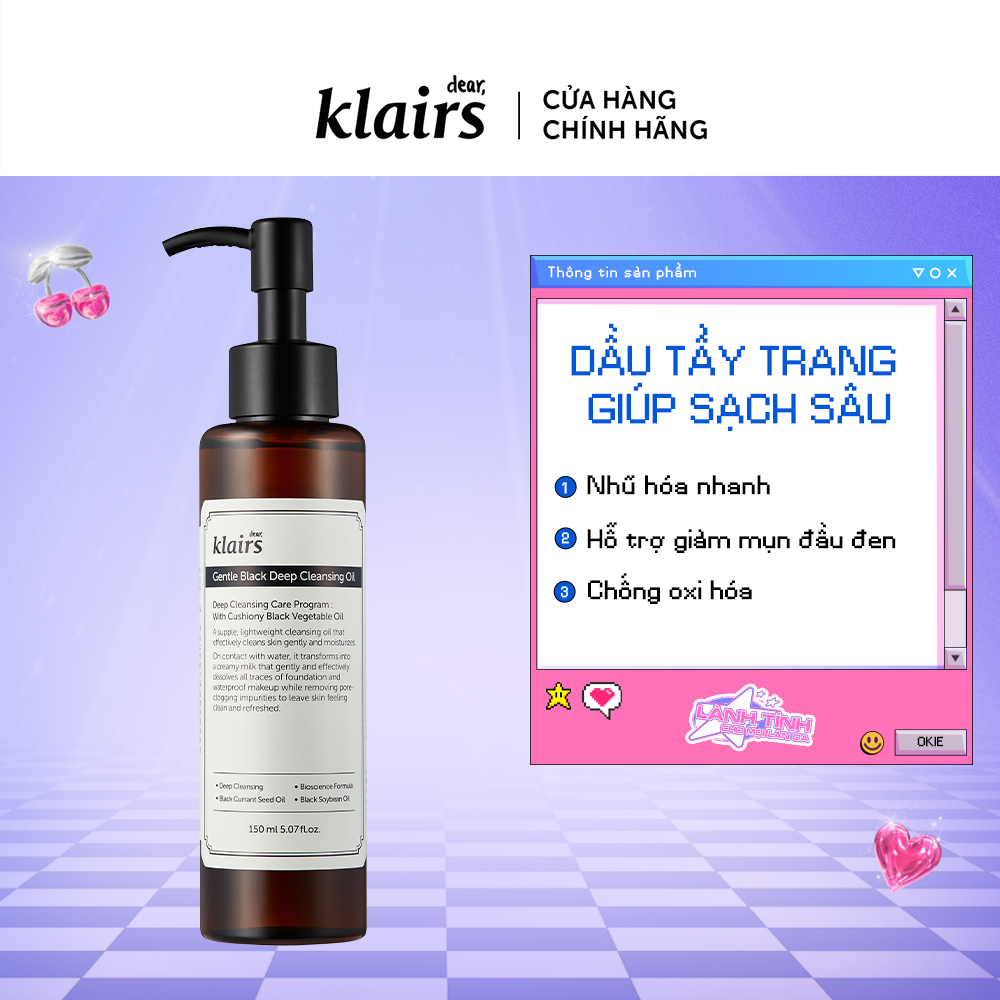 Dầu tẩy trang Dear Klairs Gentle Black Deep Cleansing Oil150ml