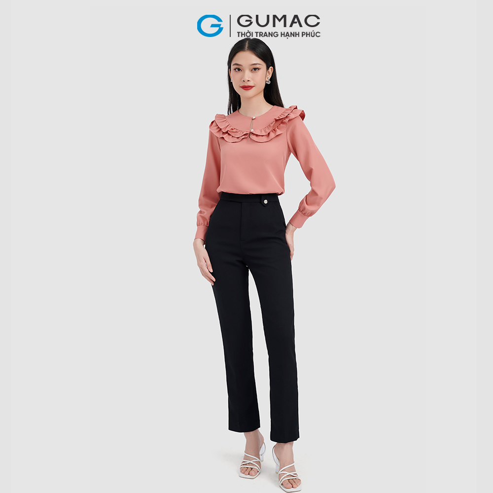 Quần tây nữ ống đứng phối nút trang trí GUMAC QC09047