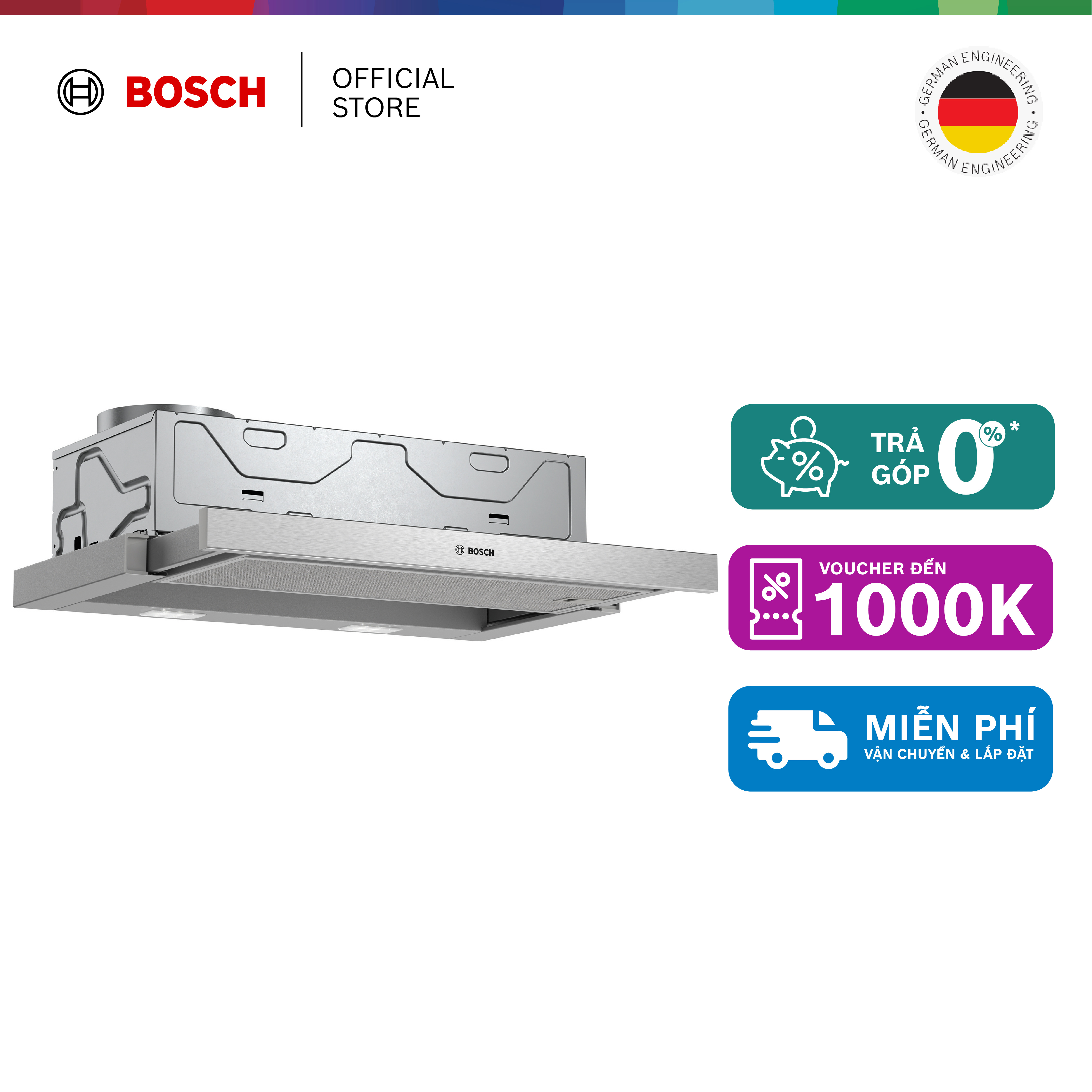 Máy hút mùi âm tủ Bosch DFM063W56B - Series 2 (60cm) - Hàng chính hãng