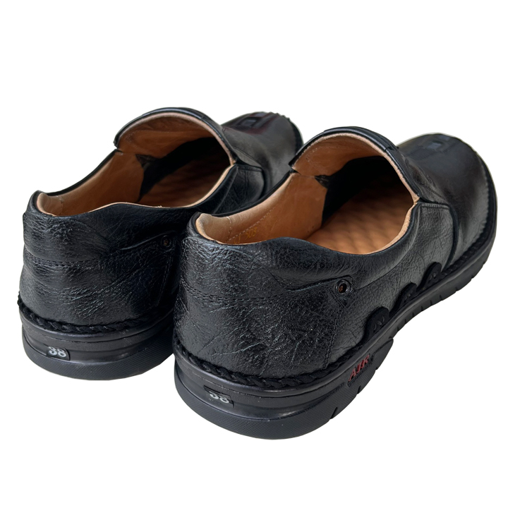 Giày lười da nam Trường Hải màu đen da bò cao cấp  đế cao 2.5cm GM0302