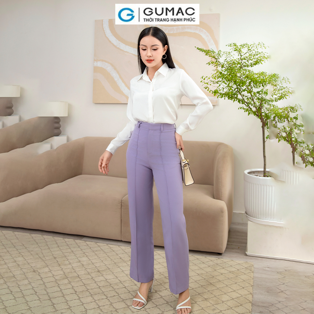 Áo sơ mi lụa gân AD11037 thời trang GUMAC