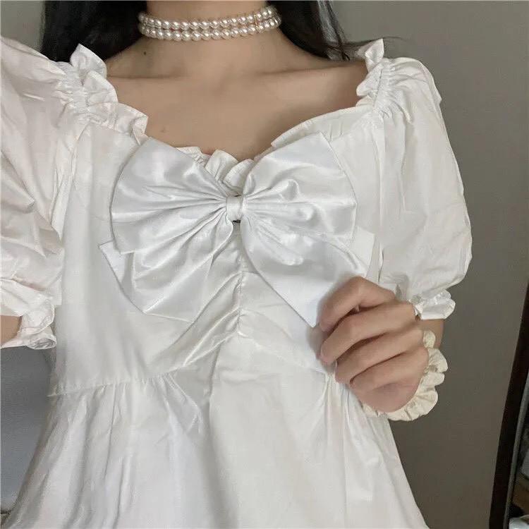 Đầm tiểu thư phối nơ dễ thương