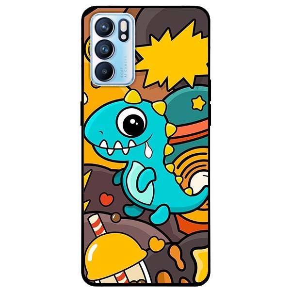 Ốp lưng dành cho Oppo Reno 6 - Reno 6 Z mẫu Khủng Long Xanh Yêu