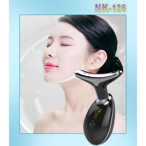 Máy Massage Nâng Cơ Làm Trẻ Hóa Da Mặt, Cổ Nikio NK-126 - Công Nghệ Điện Di EMS, Rung Nóng, Ion Và Ánh Sáng IPL