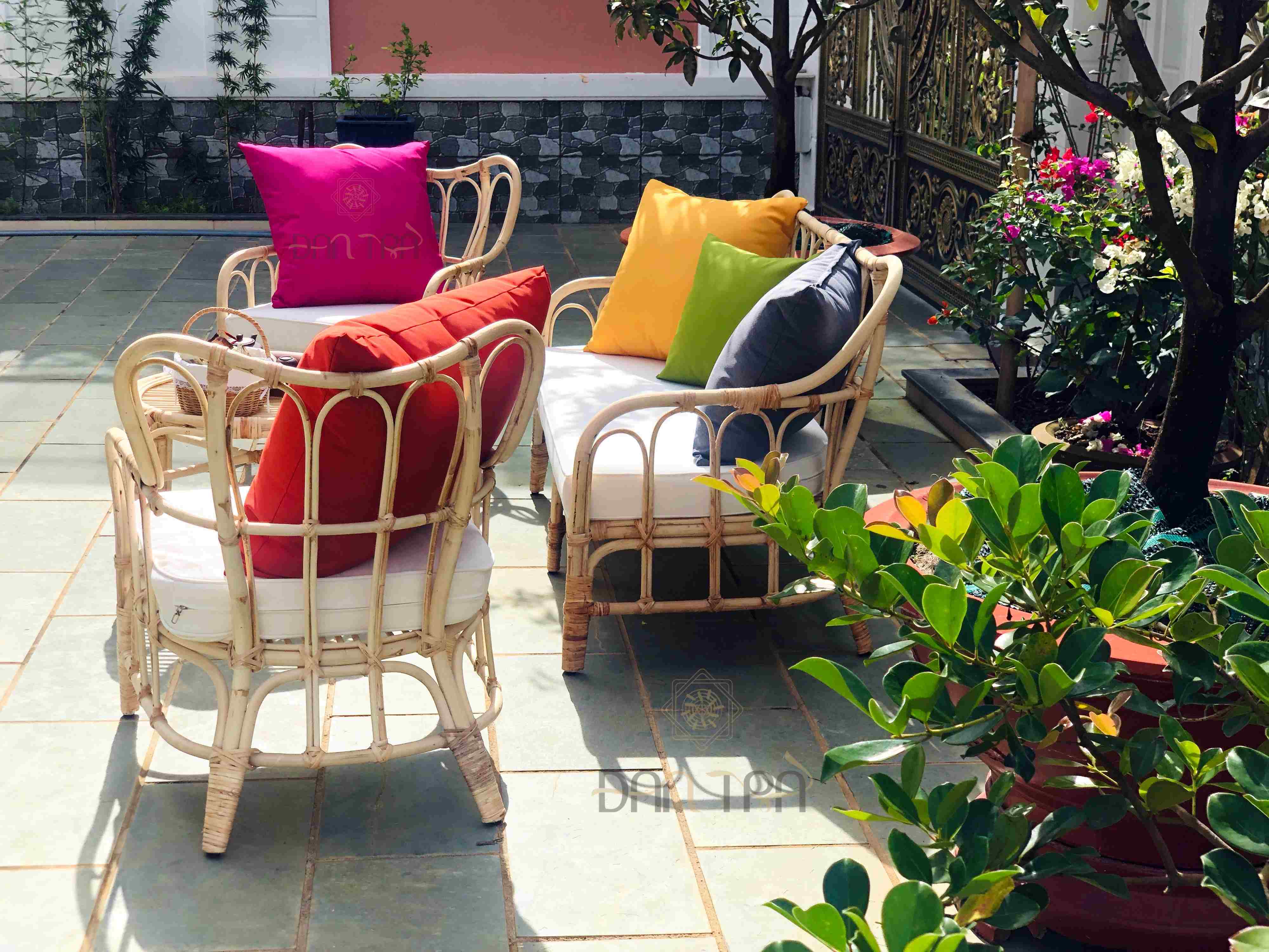 Bộ Bàn Ghế Mây Alizabeth Đan Trà- Bộ Bàn Ghế Mây Thư Giãn Gía Rẻ- Bộ Bàn Ghế Mây Thư Giãn Decor Phòng Khách, Mây Tre Đan Trà