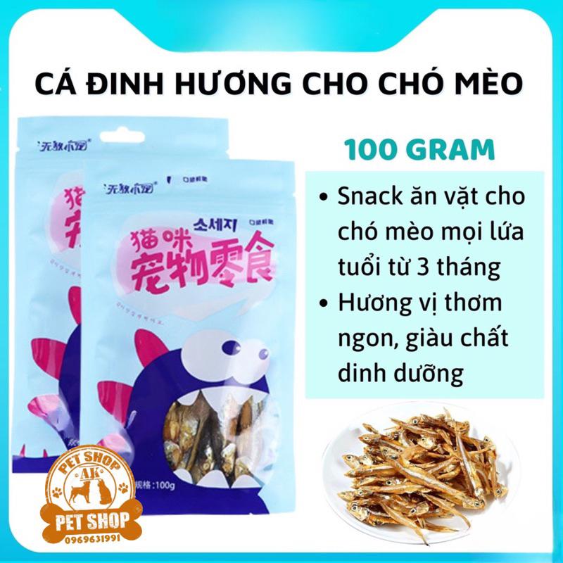 Cá sấy cho chó mèo cá đinh hương tốt cho sức khoẻ 100g, snack cho chó mèo Con Mèo Xiêm