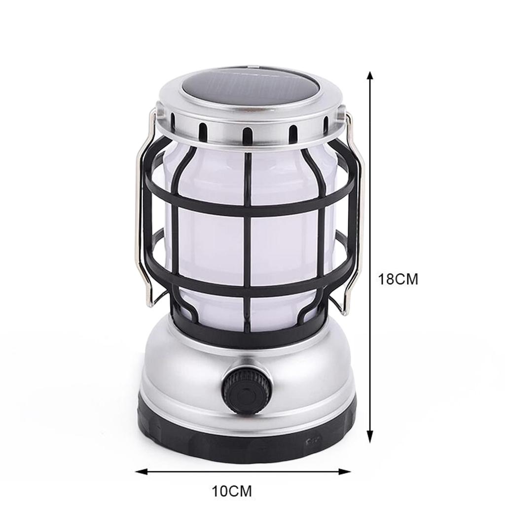 Solar Camping Lantern Phone Charger Waterproof Hanging Lamp Lighting