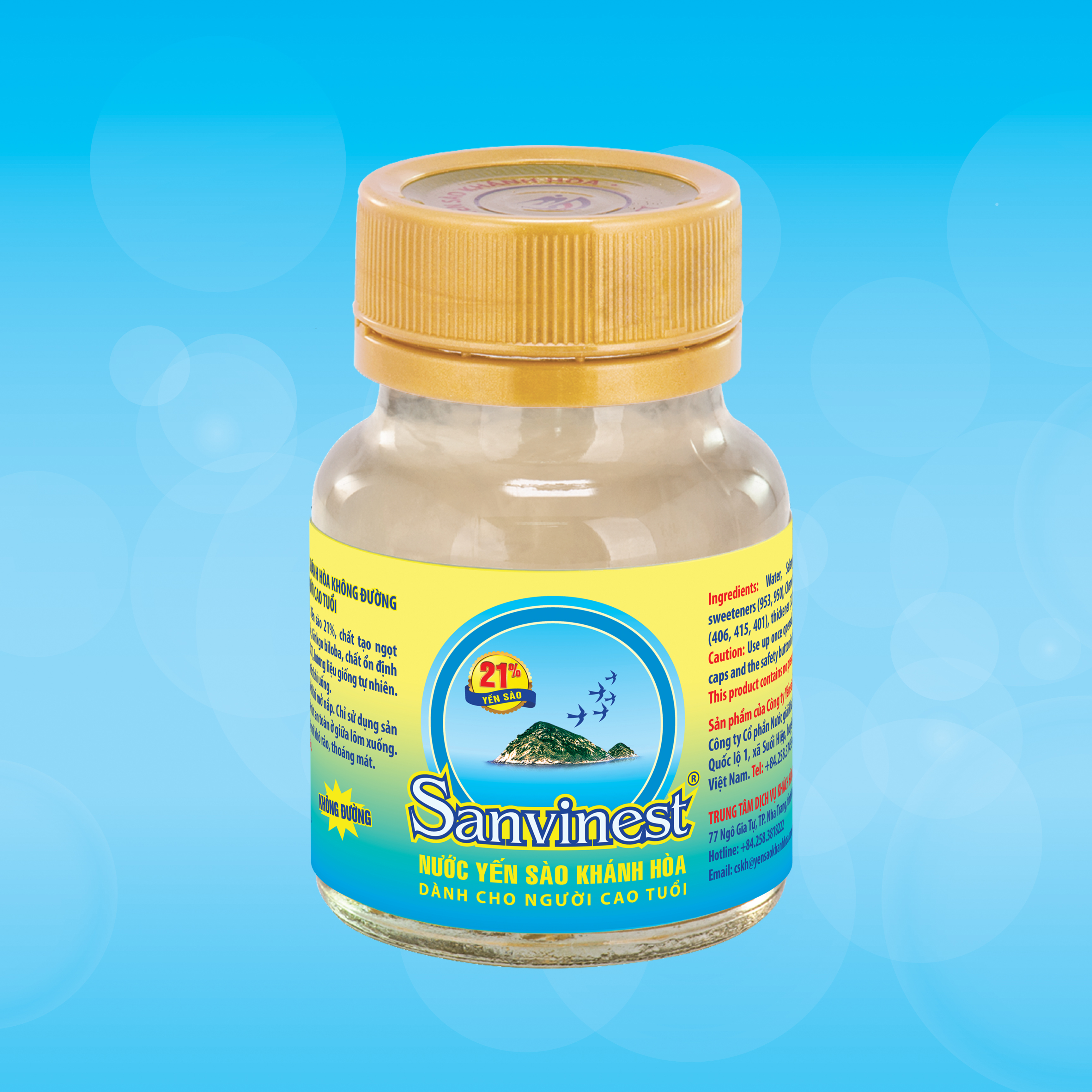 [Combo 20 lọ] Nước Yến sào Sanvinest Khánh Hòa không đường dành cho người cao tuổi lọ 70ml - S206