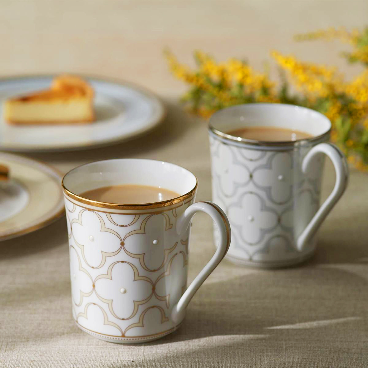 Cốc uống nước/ Cốc uống cà phê Noritake dòng Trefolio Gold sứ xương cao cấp