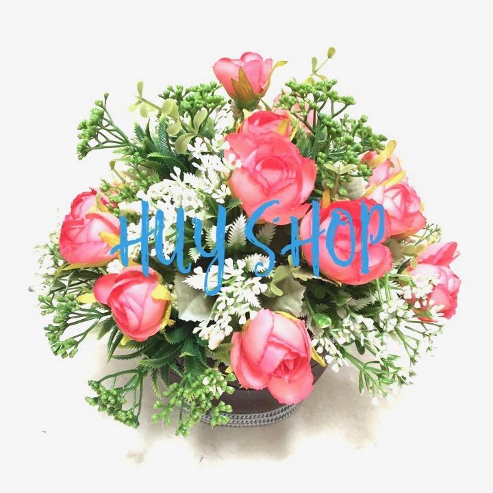 CHẬU GÁO DỪA HOA NHÂN TẠO TRANG TRÍ NHÀ CỬA 13-16