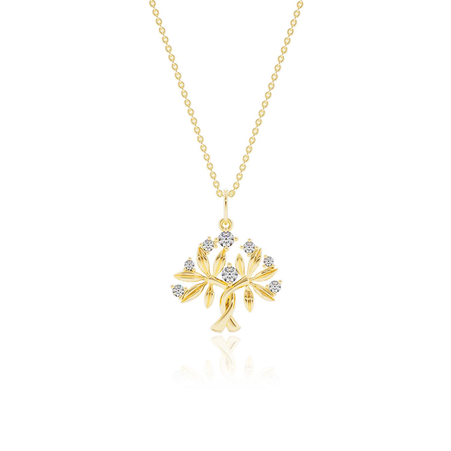 Mặt Dây Chuyền Vàng 14k Cây Kim Ngân - Mệnh Kim MDMAMD674 Huy Thanh Jewelry