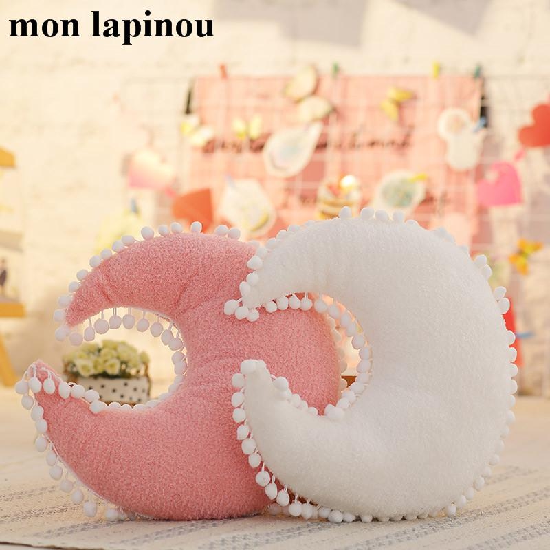 Đám Mây Gối Nhung Màu Hồng Trắng Nhồi Bông Mềm Ngôi Sao Ném Gối Mặt Trăng Đệm Cho Bé Trẻ Em Áo Gối Sofa Trang Trí Nhà Bạn Gái Gối & Đệm