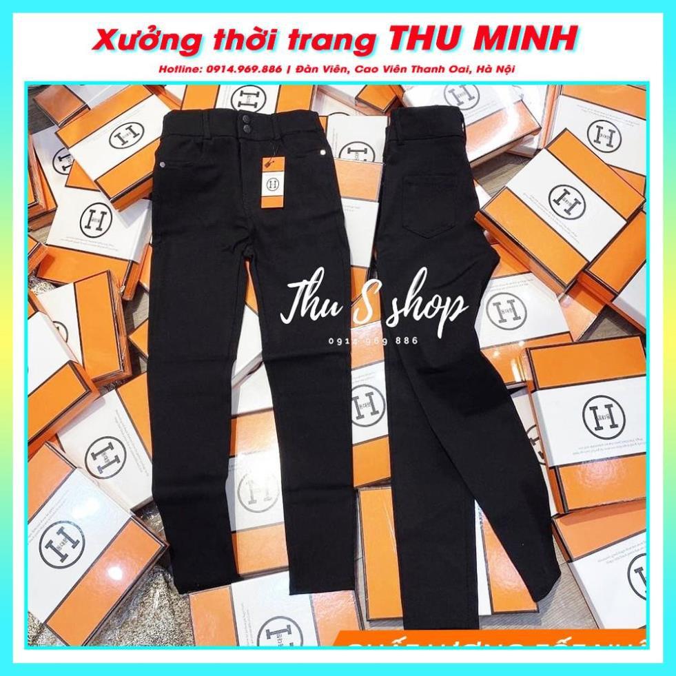 Quần Legging Trơn Cạp Lưng Cao 2 Khuy Chất Kaki Mềm Siêu Co dãn tôn dáng