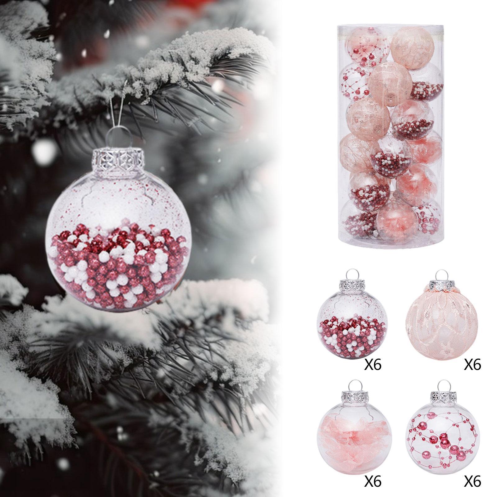 24Pcs Christmas Ball Ornaments Baubles Assortment 6cm Christmas Decoration for Seasonal Wreath Garland Decor Party Supplies