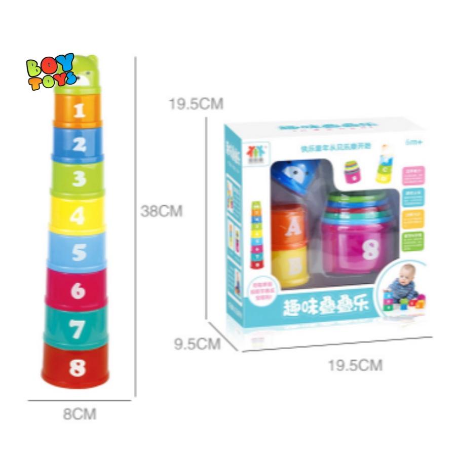 Bộ đồ chơi cốc xếp tầng phối hợp tư duy, nhanh tay, nhanh mắt giúp bé phát triển trí não