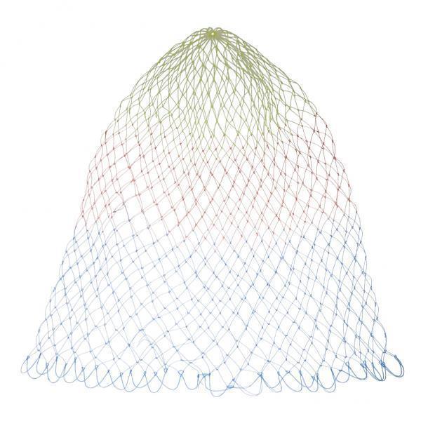 3xColorful Nylon Folding Fishing Landing Net Rhombus Mesh Landing Dip Net-50cm