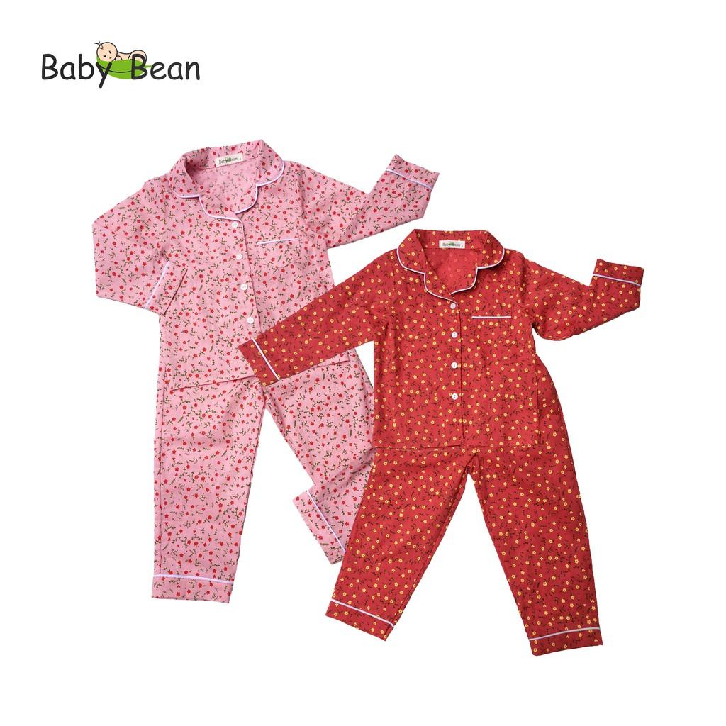 Bộ Đồ Pyjama Cotton Tay Dài Quần Dài Bé Gái BabyBean