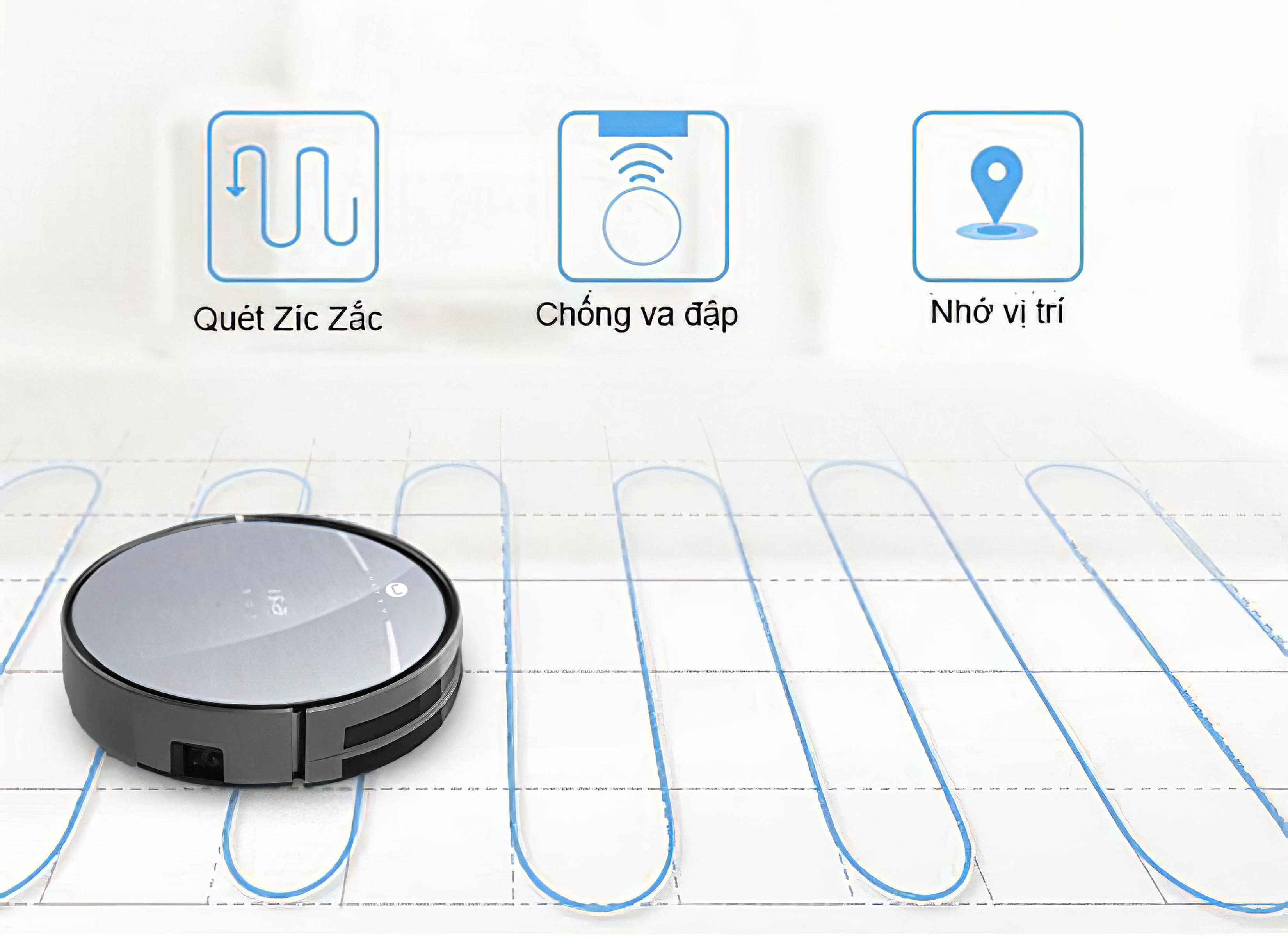 Robot Hút Bụi Lau Nhà Thông Minh ULTTY, Kết Nối App Điện Thoại, Công Suất 2000Pa, Tự Động Sạc, Chống Va Chạm, Nhập Khẩu