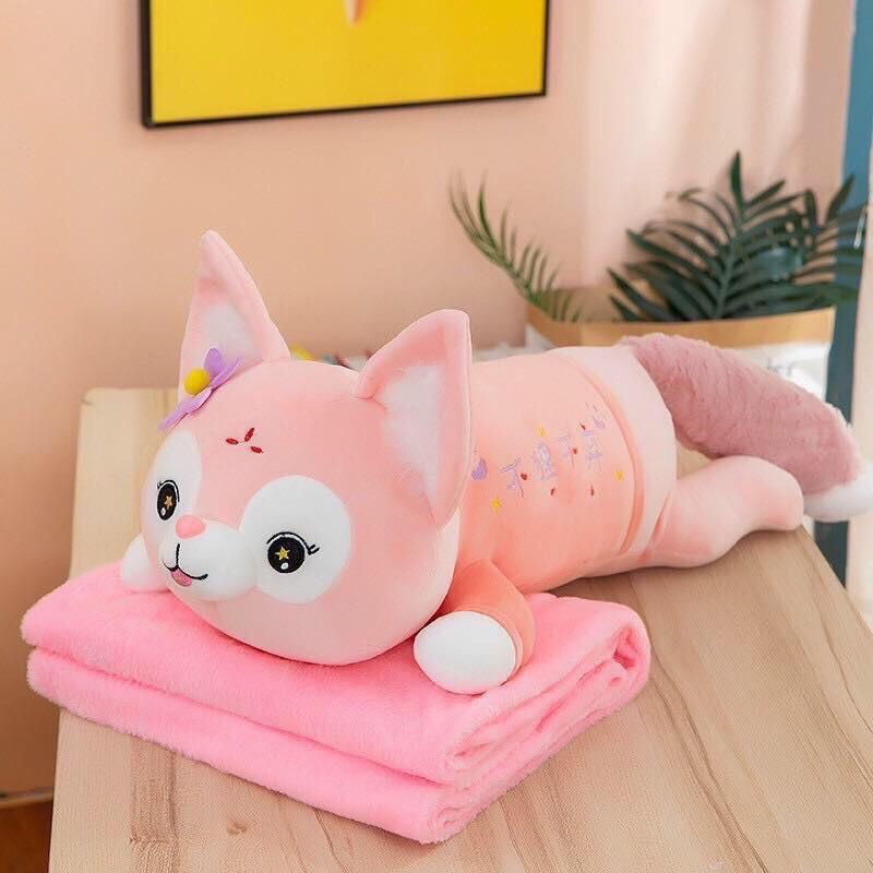 Bộ chăn kèm gấu bông 2 trong 1 dễ thương