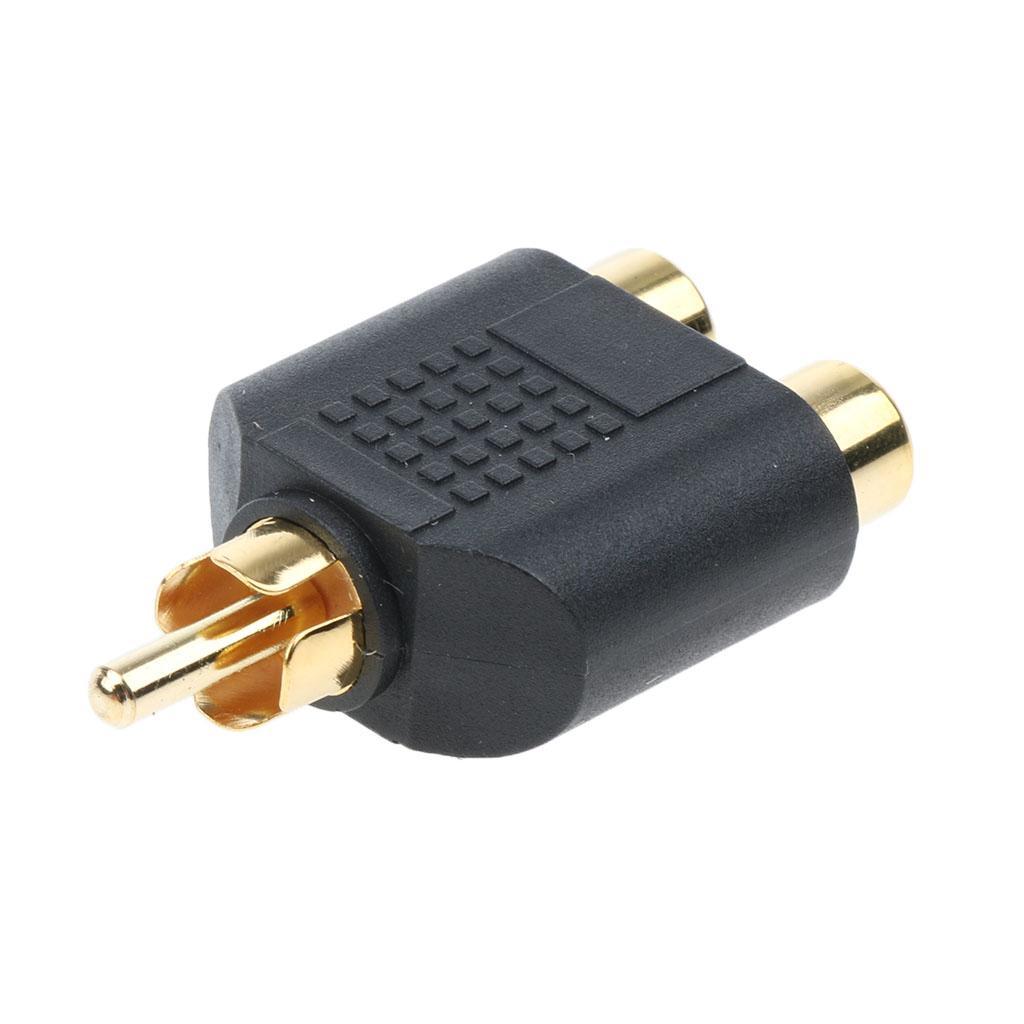 5x 1 RCA Male to 2 PHONO Female Y-Splitters Connector AV Audio/Video Adapter