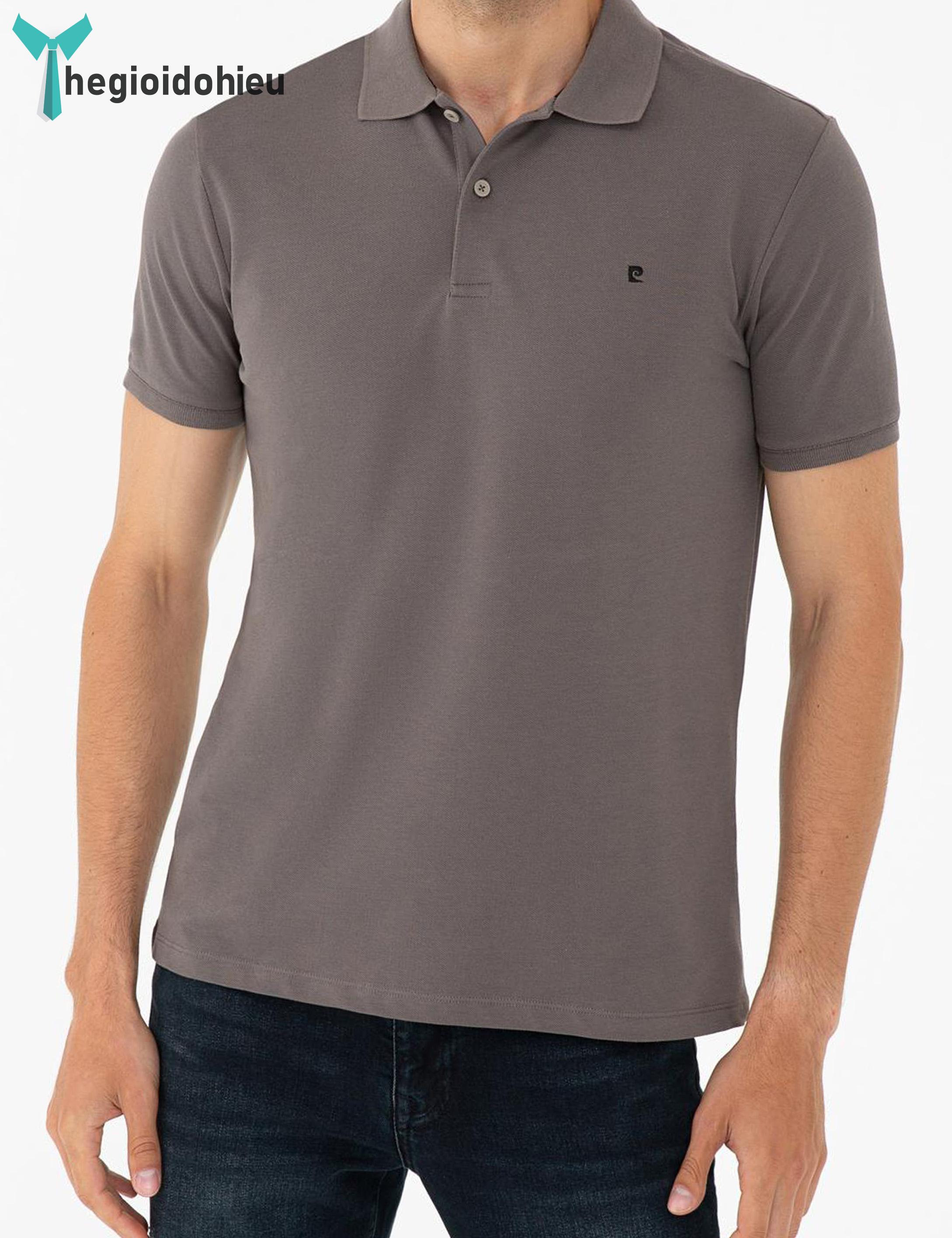 Áo thun nam PierreCardin PCPolo156 (Xám trơn) - Hàng nhập khẩu - Không túi - Xám trơn