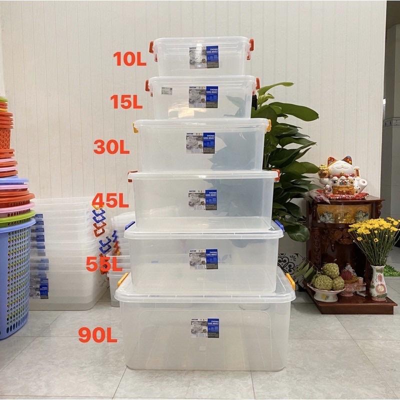 Thùng Nhựa Chữ Nhật Trong Suốt Duy Tân 10L/15L/30L/45L/55L/90L