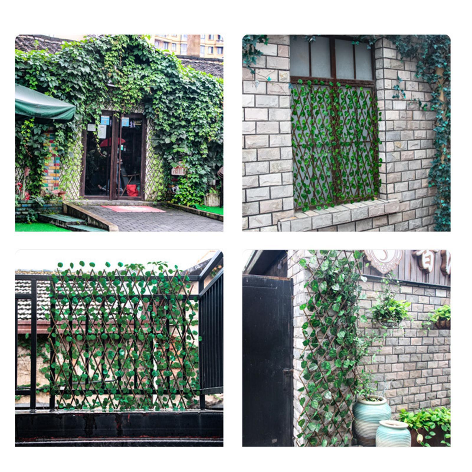 Retractable Garden Fence Privacy Screen Outdoor Evergreen Leaves