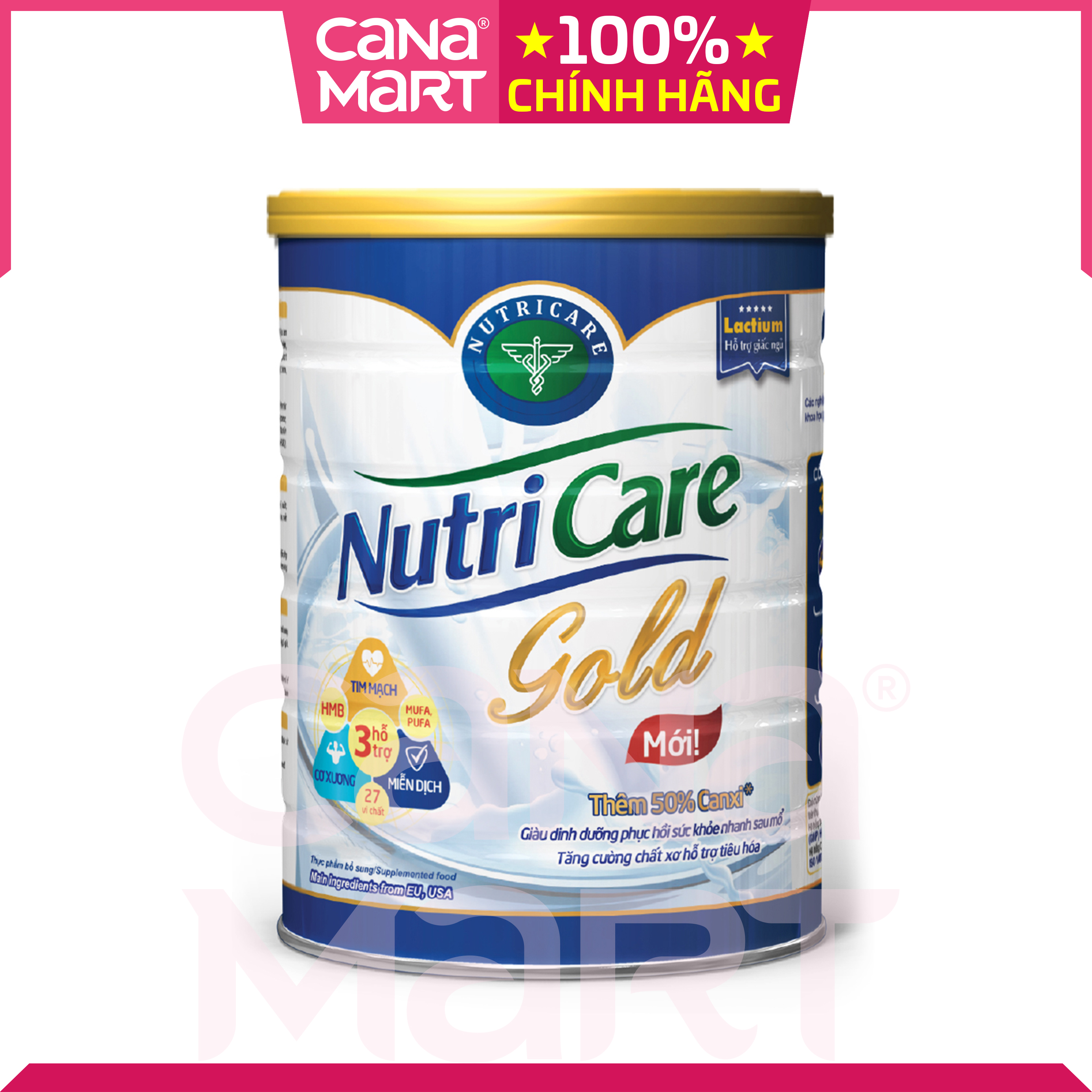 Sữa bột Nutricare Gold bổ sung dinh dưỡng cho người lớn tuổi, người suy nhược cơ thể (850g)