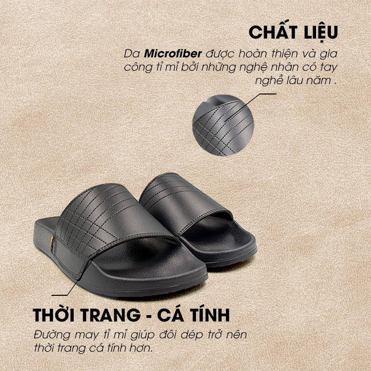 Tomoyo Dép Quai Ngang Da Microfiber Siêu Nhẹ TMD31401