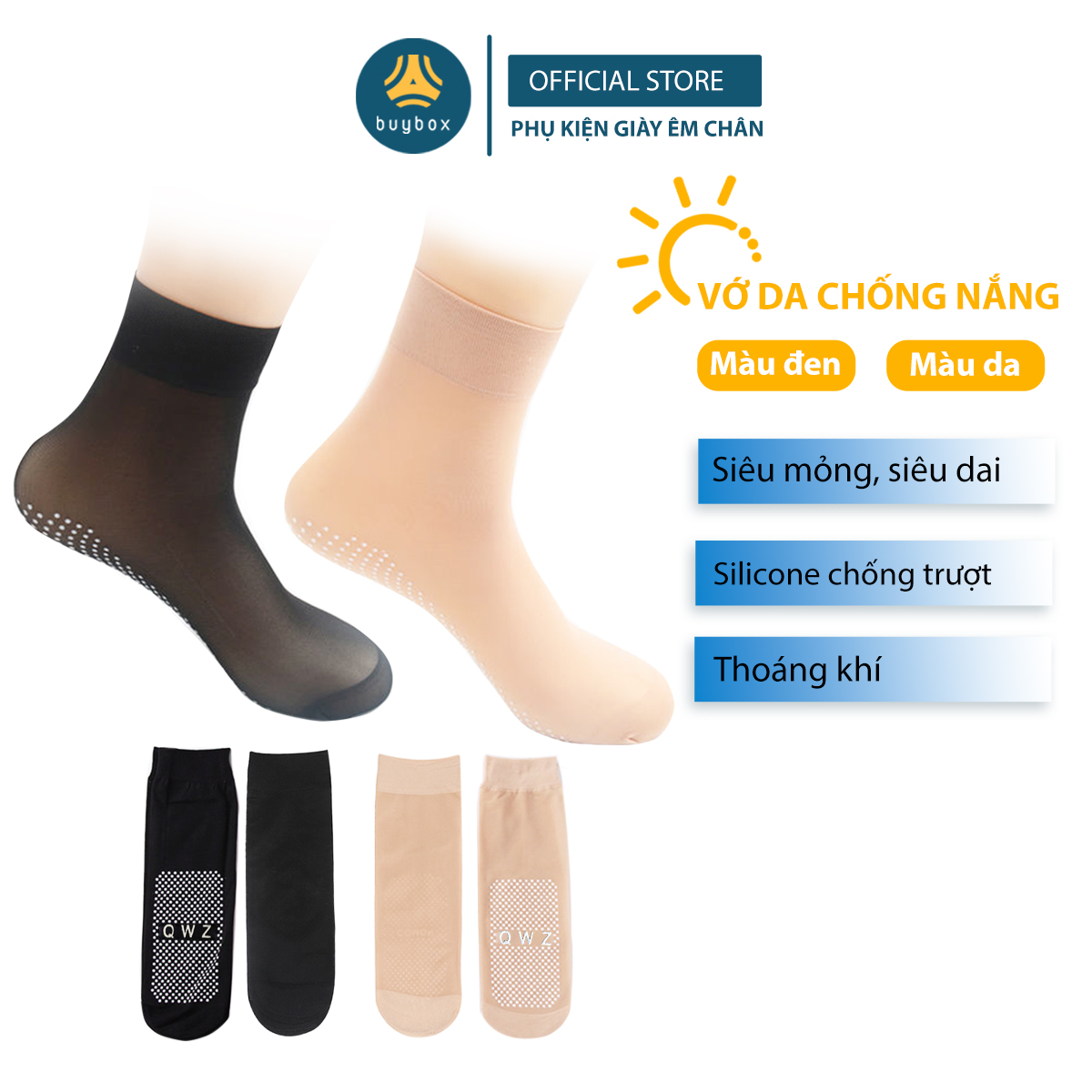 Combo 5, 10 cặp vớ da chất liệu lụa mỏng nhẹ, thanh lịch tăng tính thẩm mỹ cho trang phục của bạn - buybox - BBPK365