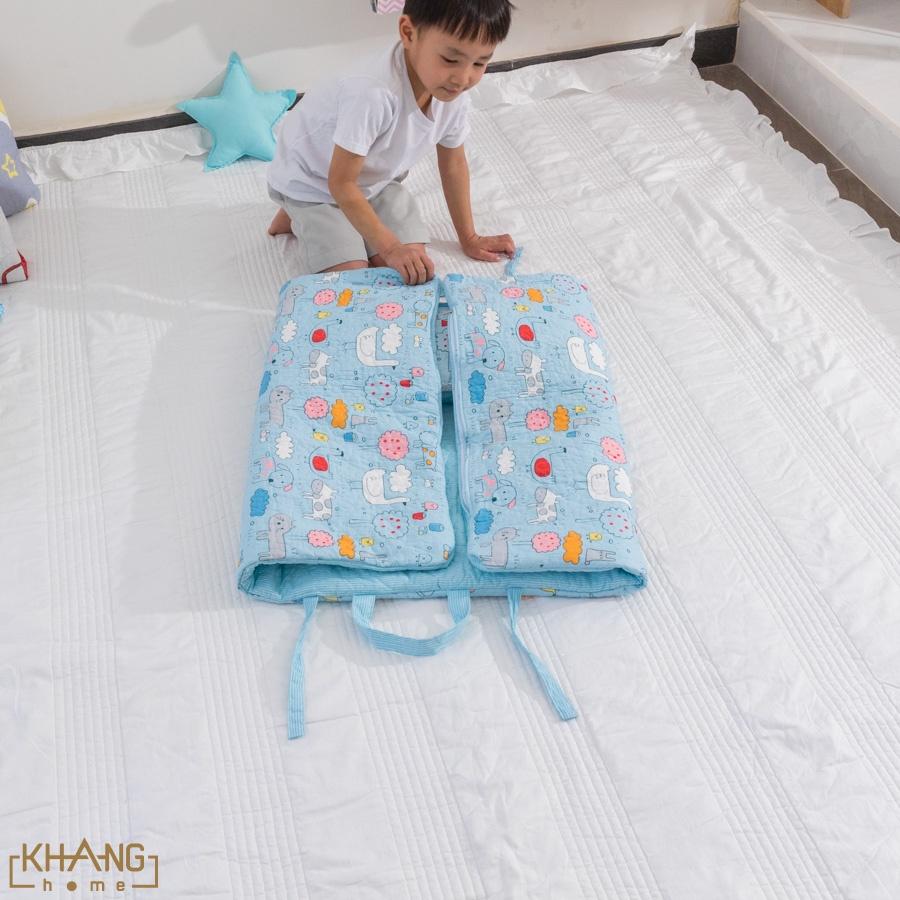 Túi Nệm Chần Bông Khang Home Cho Trẻ Đi Học Kèm Gối Nằm 70x120cm