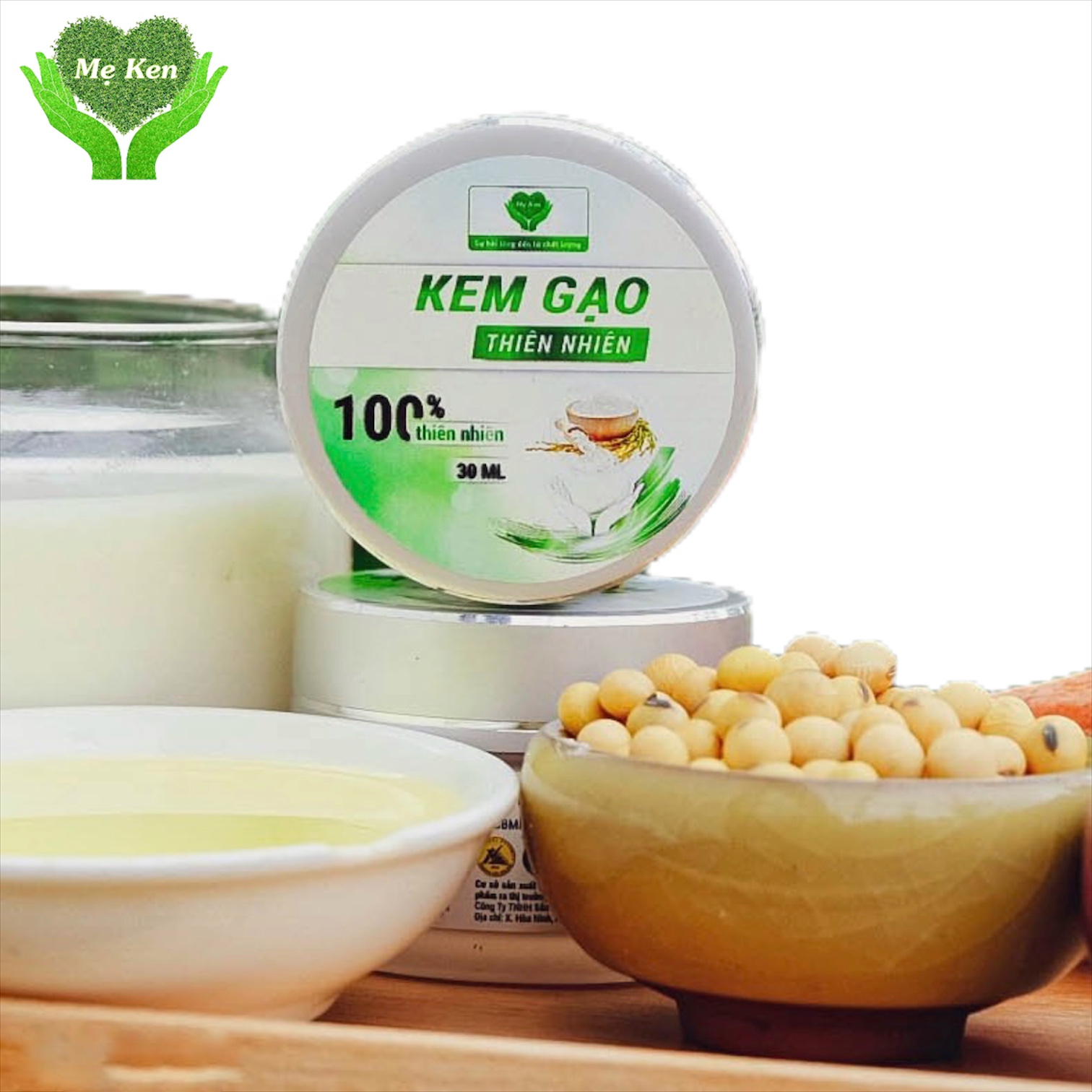 Kem gạo thiên nhiên MẸ KEN 30ml - Chống nắng, Dùng làm kem lót trang điểm, KEM CHỐNG NẮNG