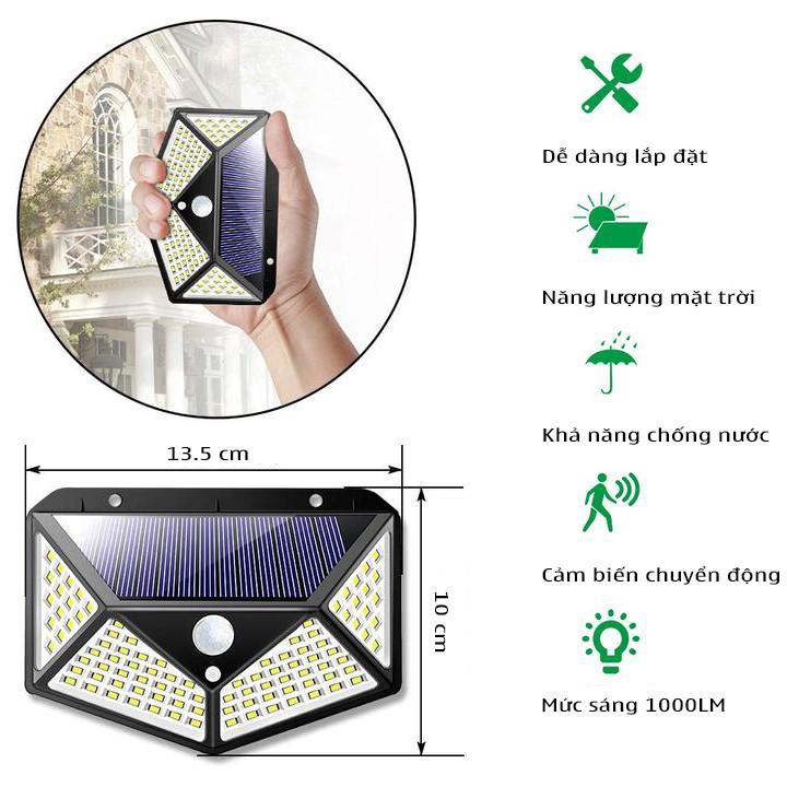 Đèn cảm biến tự động bật tắt 100 LED sử dụng năng lượng mặt trời (DCB100)