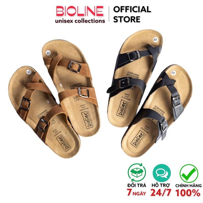 Dép da bò birken đế trấu xỏ ngón Bioline unisex BO6 - Bioline OffIcial