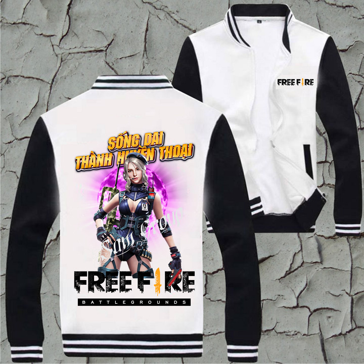 Áo Free Fire Áo Khoác Nỉ Màu Trắng In Hình Laura
