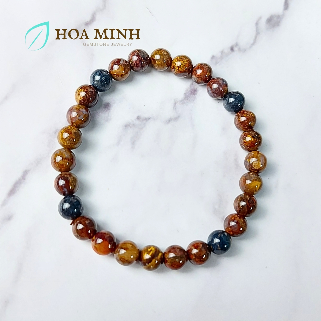Vòng tay đá Pietersite "Giông Bão" thiên nhiên size 7 li hợp mệnh Thủy Mộc