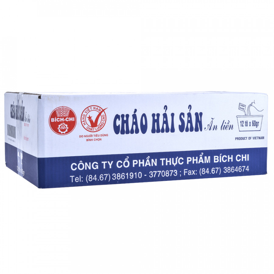 Thùng 12 Tô Cháo Hải Sản Bích Chi 60g