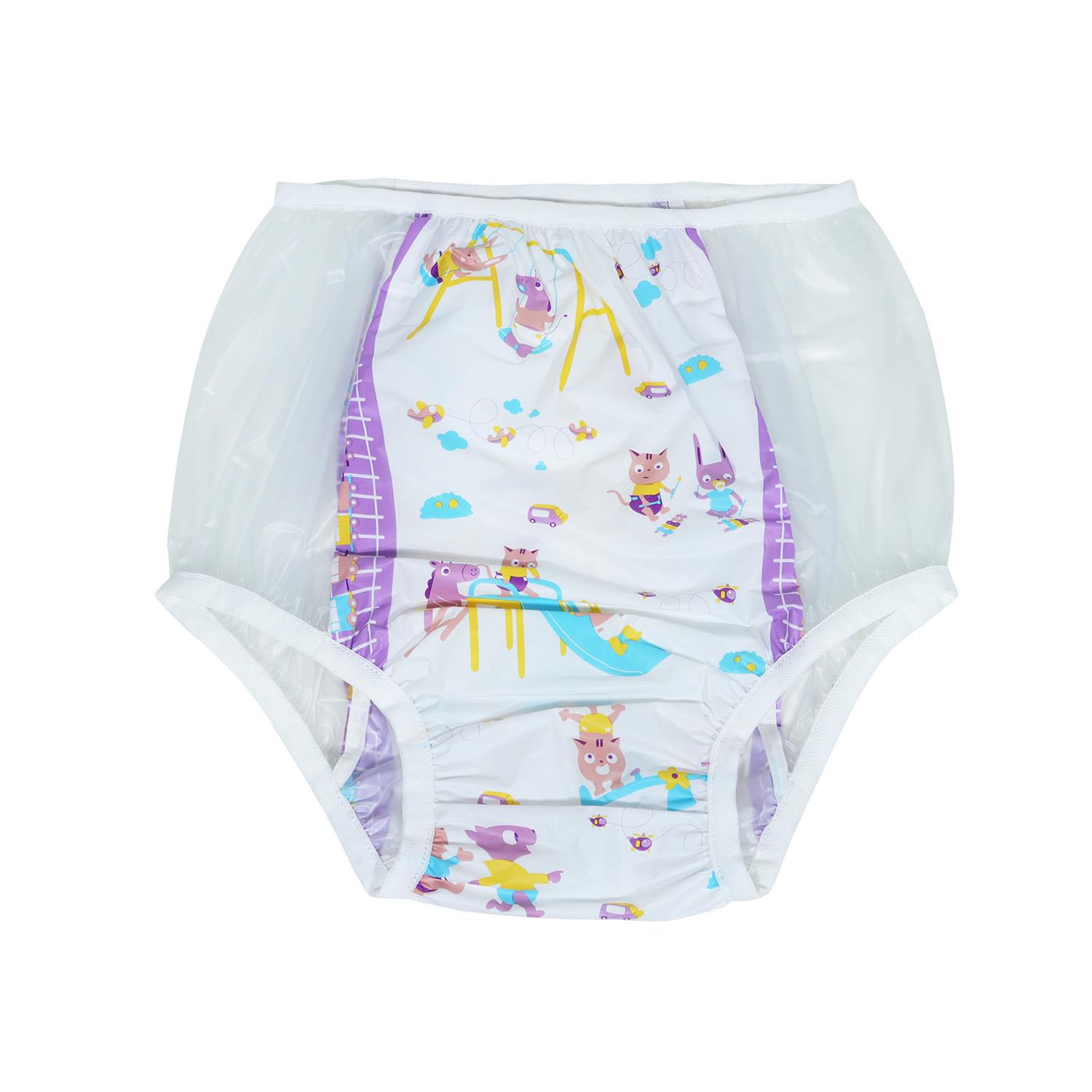 3 ABDL Miếng Tã Quần Tím Bán In Hình Quần Lót Nhựa Pvc Có Thể Tái Sử Dụng Quần Lót Onesize Nữ Quần Lót Ddlg Trưởng Thành Bình Sữa bộ