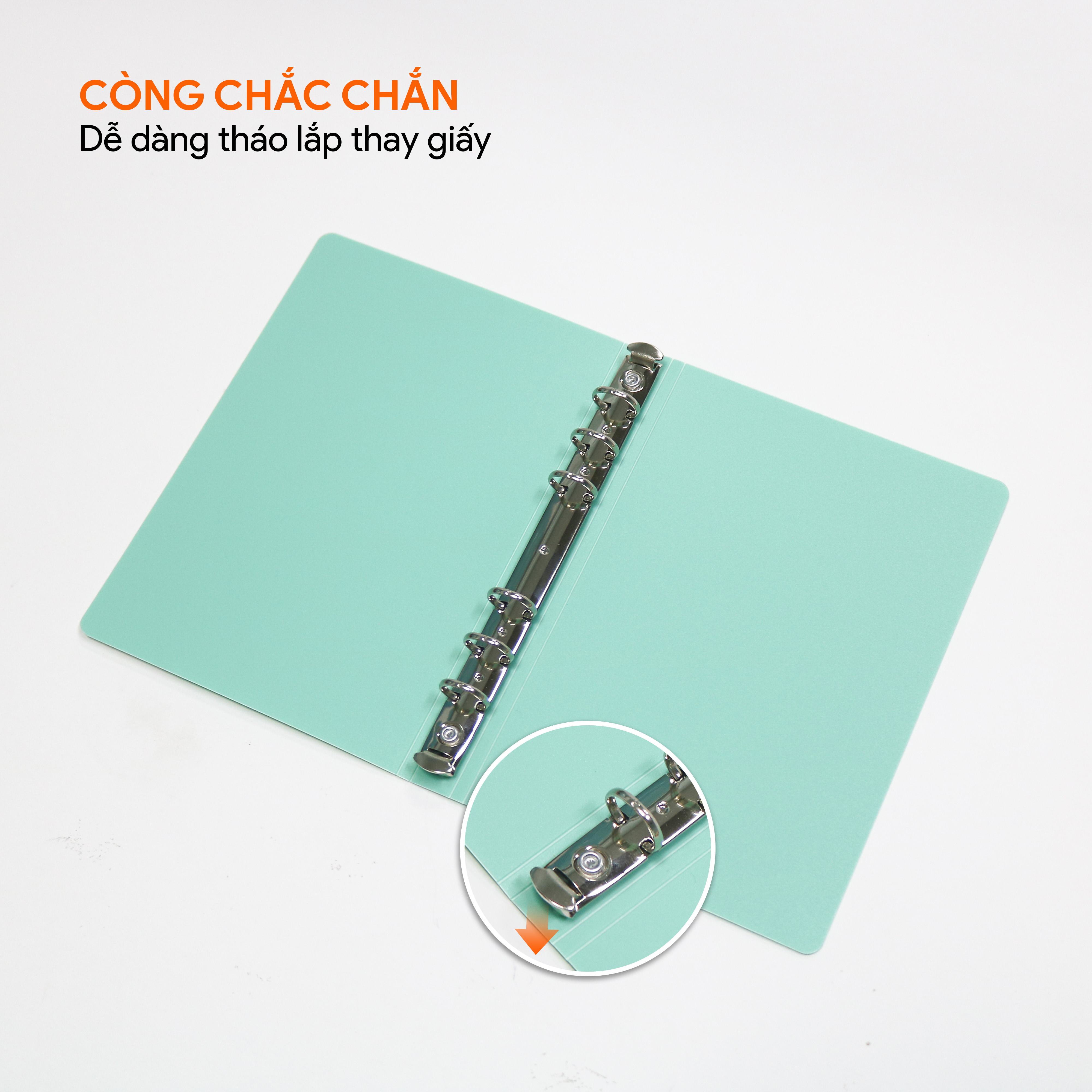 Sổ còng binder Designism AO+, Bìa còng nhựa kích thước C6 ghi chép bài học DB606