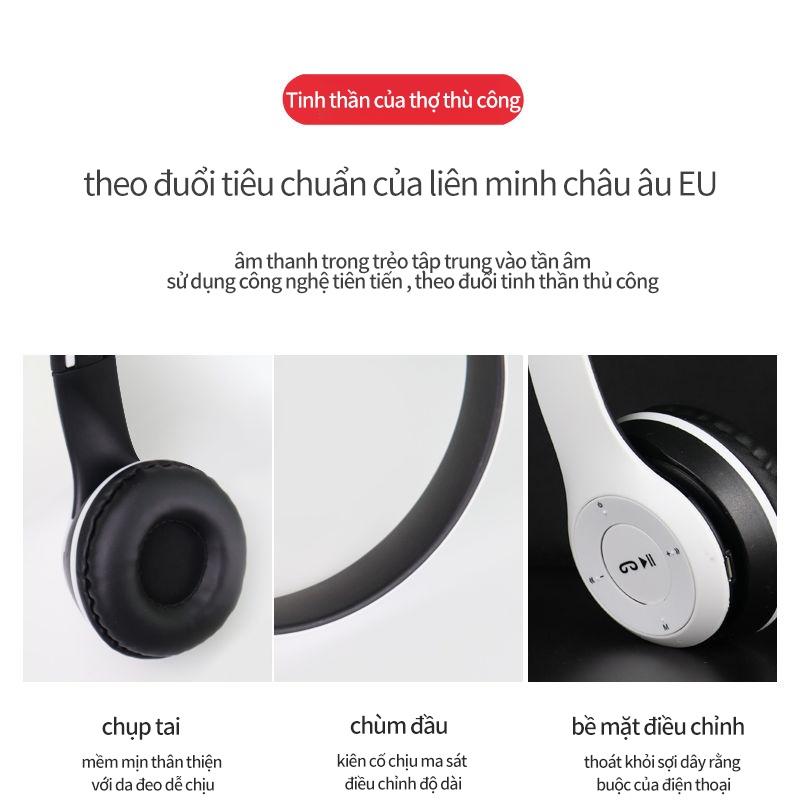 Tai Nghe Chụp Tai Bluetooth P47 .Có Thẻ Nhớ, Âm Bass Cực Chất, Nghe Nhạc Cực Hay .Tai Không Dây Có Mic--Bảo Hành 3 Tháng