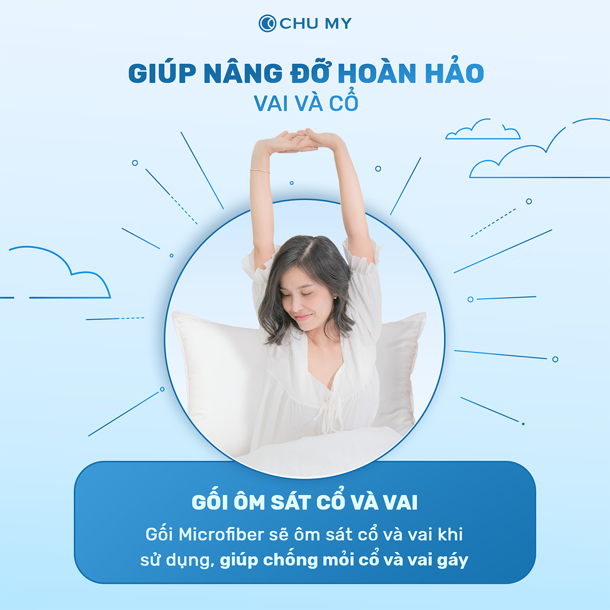 Gối khách sạn 5 sao - Gối bông Microfiber siêu mềm - Gối lông vũ nhân tạo cao cấp - Kích thước 60 x 80 cm - Gối chống mỏi cổ mỏi vai gáy