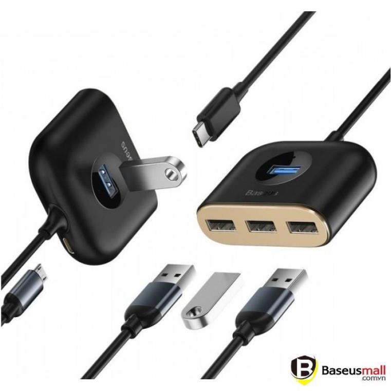 Bộ HUB chia cổng USB Baseus Square Round 4 in 1 - Hàng chính hãng