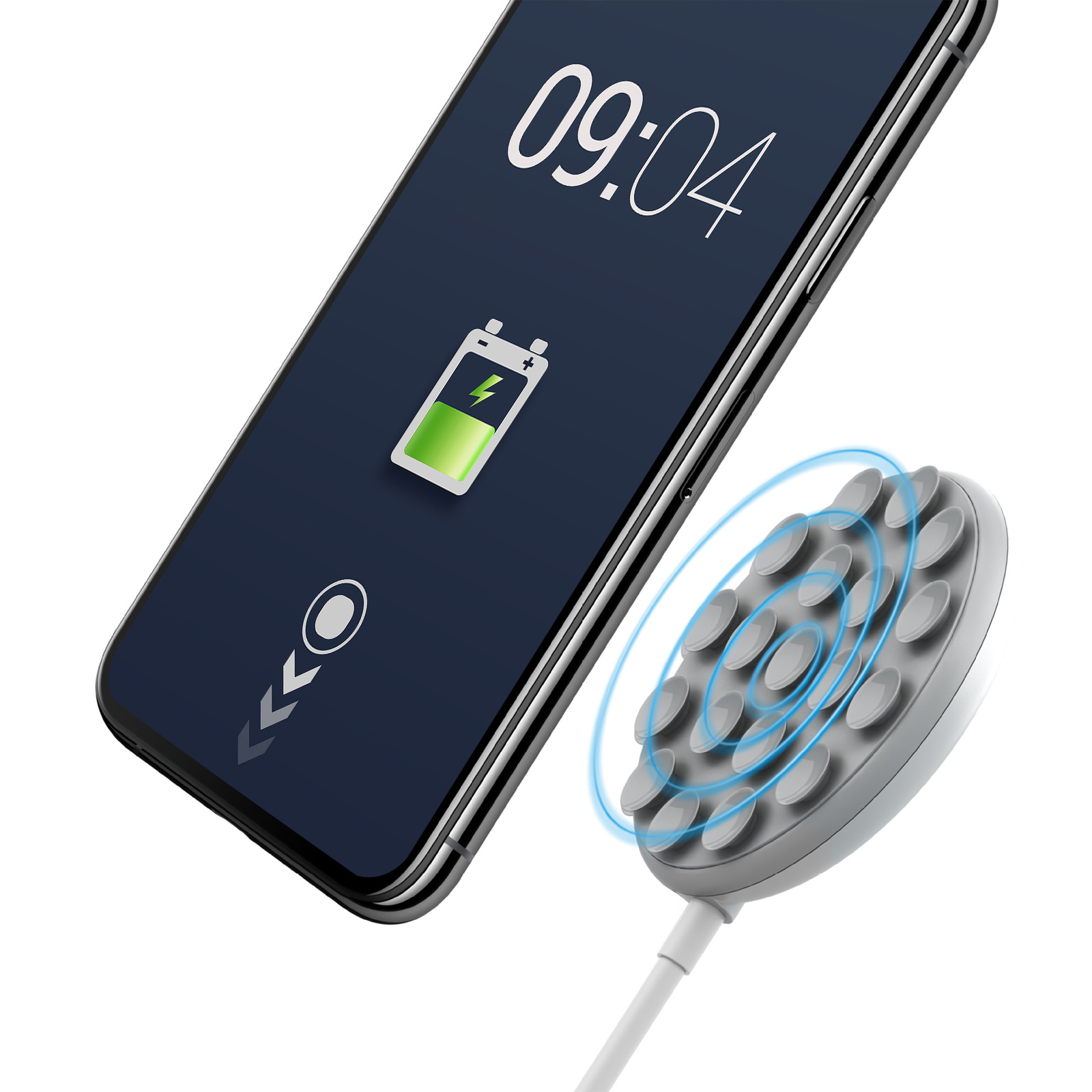 Bộ Sạc Không Dây QI Cốc Hút 10W Không Dây Cho Điện Thoại IPhone Android