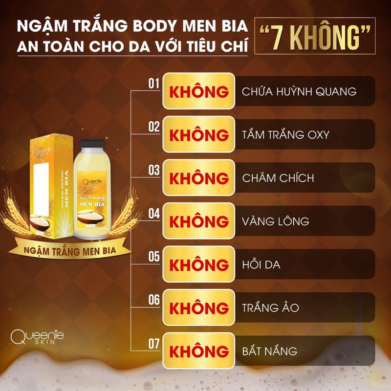 Ủ Trắng Body Men Bia Queenie Skin - Trắng Bật Tông Da Sau Lần Đầu Sử Dụng - 350 ML - Hàng Chính Hãng