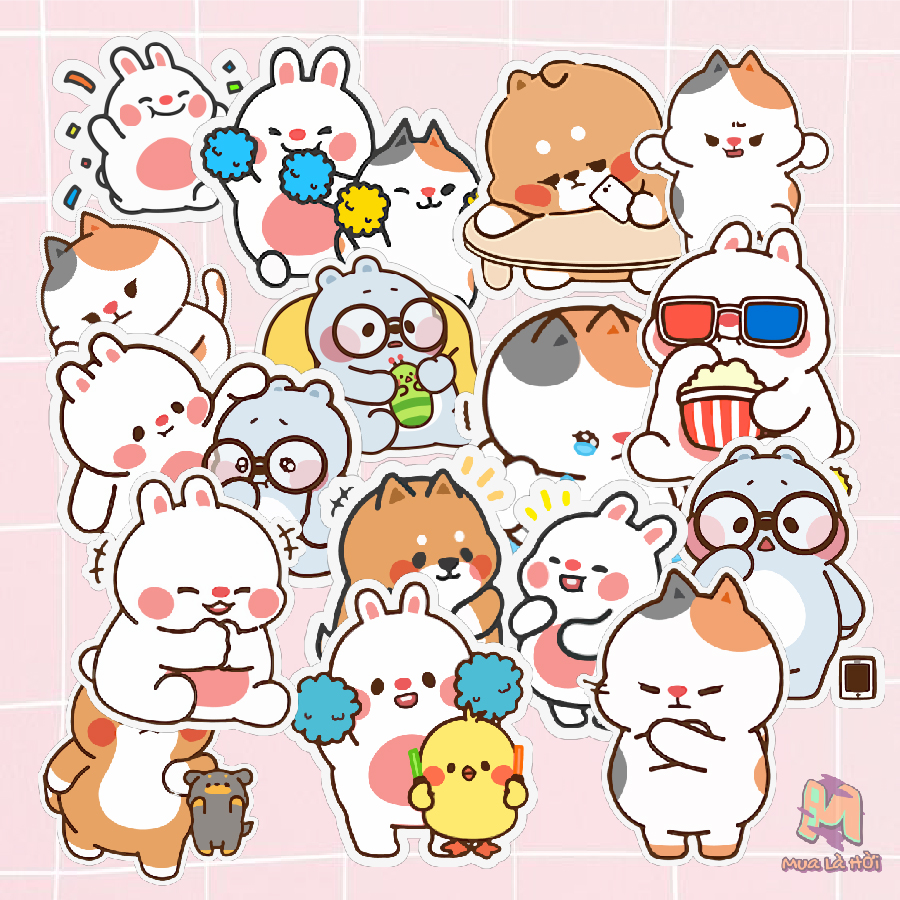 Miếng dán Stickers chủ đề Ton Ton Friends