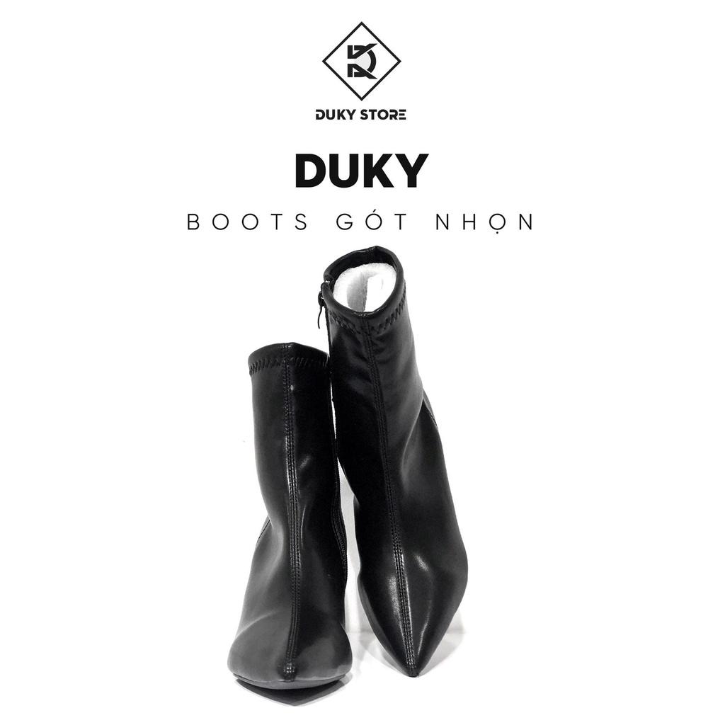 Giày Boot nữ gót nhọn xinh xắn chất liệu da Pu mềm mại hàng có sẵn - Duky Store