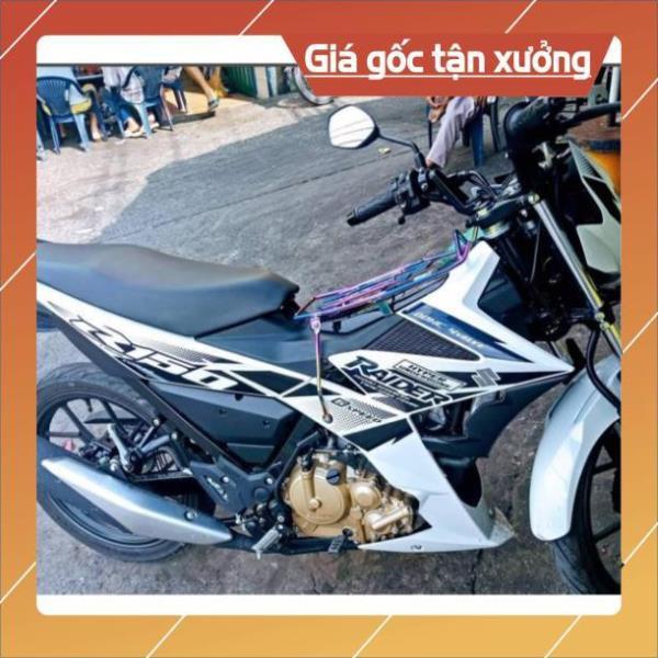 Trọn bộ tem rời Raider Fi dán xe trắng 3 lớp ko bay màu
