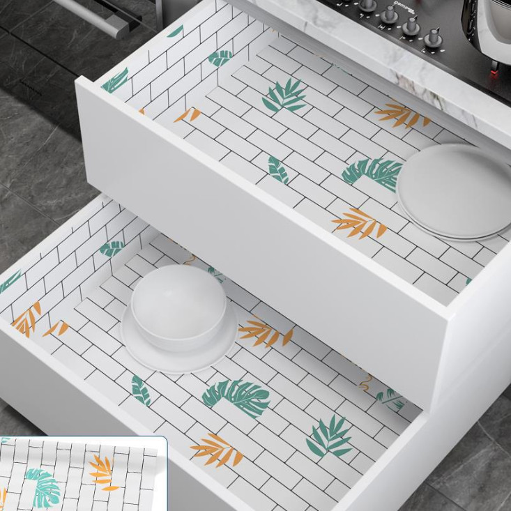 CUỘN 3 mét decal dán bếp tráng nhôm cách nhiệt tốt tường gạch xen lá khổ 60cm