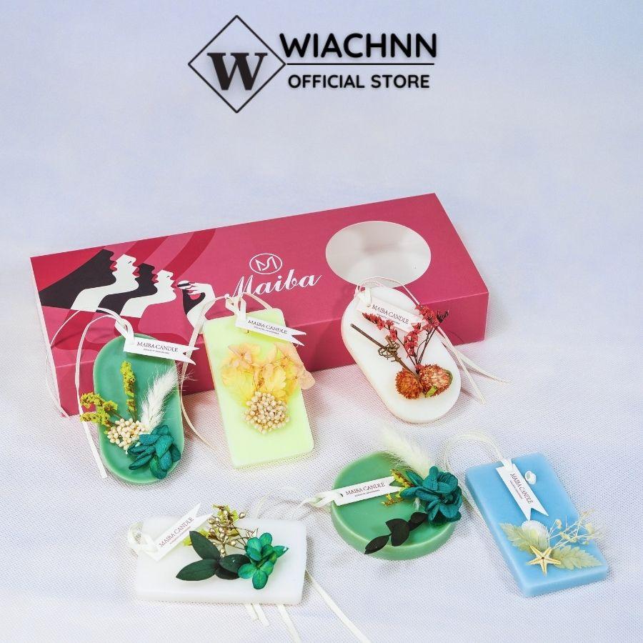 Set 3 Sáp Thơm Hoa Khô Thiên Nhiên WIACHNN Kèm Túi Xách Làm Quà Tặng Khử Mùi